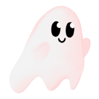 Cute a smile pink ghost hand draw png