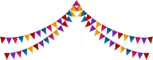 Birthday Pennants. Hanging triangular png