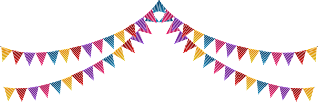 Birthday Pennants. Hanging triangular png