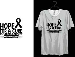 Melanoma cancer t-shirt design. Typography t-shirt design. Custom t-shirt design. World cancer t-shirt design vector