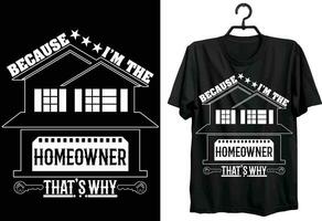 Homeowner T-shirt Design. Funny Gift Homeowner T-shirt Design For Homeowner. Typography, Svg, Custom, Vector t-shirt design. World All Homeowner T-shirt Design