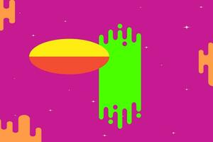 a colorful space with a green and orange object vector