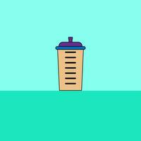 a cup with a lid on it in a flat style vector