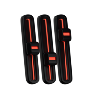 3d. icon equalizer with red light isolated on transparent background. png