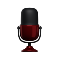 3d. Realistic red microphone isolated on transparent background. png