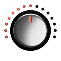 3d. realista volume botão com vermelho luz isolado em transparente fundo. png