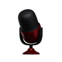 3d. Realistic red microphone isolated on transparent background. png