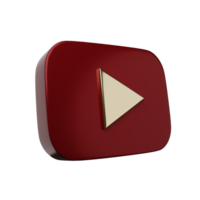 3d. Realistic video icon isolated on transparent background. png
