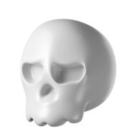 3d skull halloween isolated on transparent background. realistic white skull png