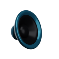 3d. Realistic blue loudspeaker isolated on transparent background. png