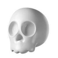 3d skull halloween isolated on transparent background. realistic white skull png