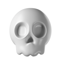 3d skull halloween isolated on transparent background. realistic white skull png