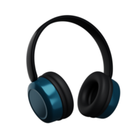 3d. Realistic blue headphone isolated on transparent background. png