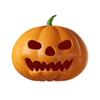 3D realistic halloween angry pumpkin isolated on transparent background. png