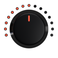 3d. realista volumen botón con rojo ligero aislado en transparente antecedentes. png