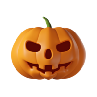 3D realistic halloween angry pumpkin isolated on transparent background. png