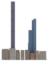 3d Illustration Karikatur Stadt scape Gebäude Wolkenkratzer nyc png