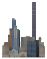 3d illustration tecknad serie stad scape byggnad skyskrapa nyc png