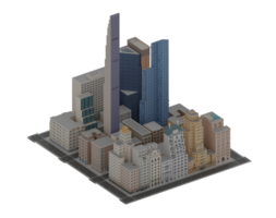 3d Illustration Karikatur Stadt scape Gebäude Wolkenkratzer nyc isometrisch Aussicht png