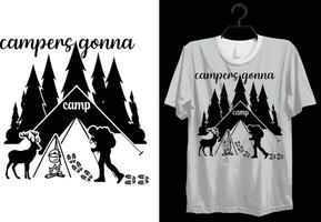 Camping T-shirt Design. Funny Gift Camping T-shirt Design For Camp Lovers. Typography, Custom, Vector t-shirt design. World All Camper T-shirt Design For Adventure.