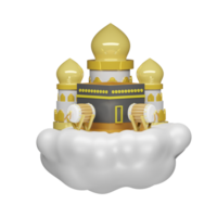 3d render illustration of islamic ramadan maulid icon on cloud png