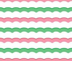 seamless pattern with red and green wavy lines at white background, Cotton candy, Cloud fluffy, Vector illustration