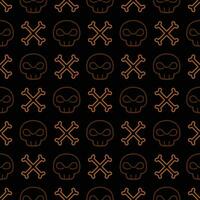 Skull and crossbones seamless pattern, Halloween Theme vector