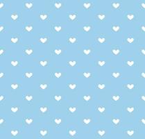 White heart seamless pattern on blue background Vector