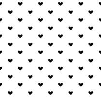 Black heart seamless pattern on white background Vector