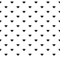 Black heart seamless pattern on white background Vector