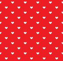 White heart seamless pattern on red background Vector