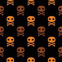 Skull and crossbones halloween seamless pattern Vector