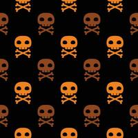 Skull and crossbones halloween seamless pattern Vector