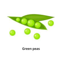 Cartoon green peas. vector