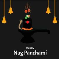 Happy Nag Panchami Indian Hindu Festival Celebration Vector Design