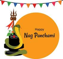 Happy Nag Panchami Indian Hindu Festival Celebration Vector Design