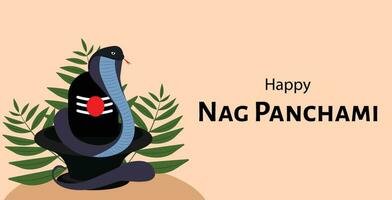 Happy Nag Panchami Indian Hindu Festival Celebration Vector Design