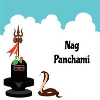 Happy Nag Panchami Indian Hindu Festival Celebration Vector Design