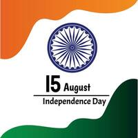 contento independencia día 15 agosto celebracion deseos bandera diseño vector