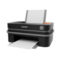 3d Renderização impressora ícone objeto png