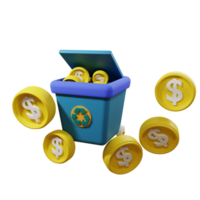 icono 3d de moneda de dólar png