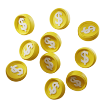 icono 3d de moneda de dólar png