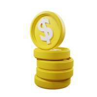 ícone 3d de moeda de dólar png