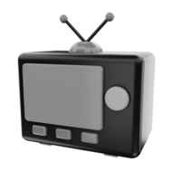 3D Rendering Television Icon Object png