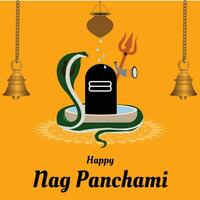 Happy Nag Panchami Indian Hindu Festival Celebration Vector Design