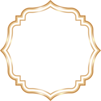 Ramadan window frame shape. Islamic golden Muslim mosque element of architecture with ornament. png