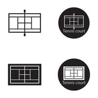 tenis Corte icono vector