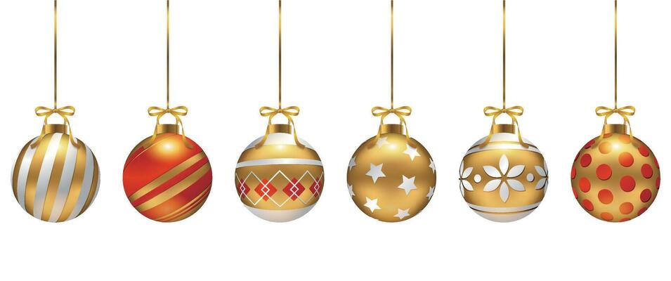 A set of Christmas decorations in different patterns, suitable for posters, cards, sale decorations