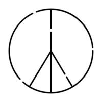 Pacífico firmar, un símbolo de paz, vector negro línea icono