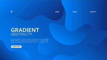 This is a landing page design with a clean and fresh style that features a background gradient with abstract blue duotone colors. It is a vector illustration.